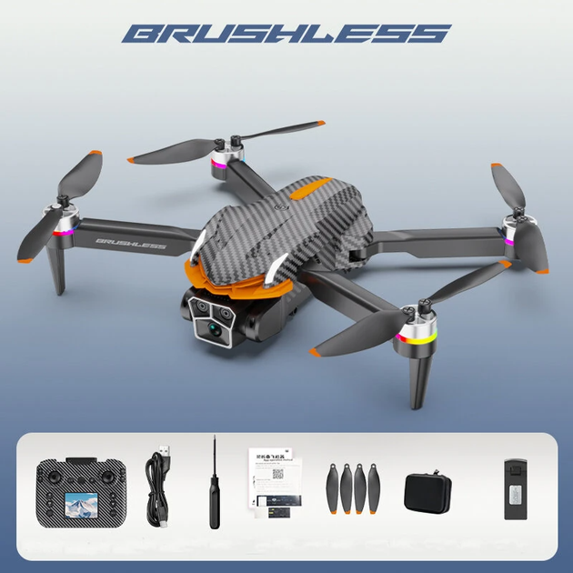 Квадрокоптер с экраном AE4 PRO, HD камера 480P, бесщеточный мотор, оптическое позиционирование, дрон с сумкой. - изображение 6
