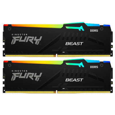 Оперативная память Kingston FURY Beast 64GB DDR5 Black RGB 6000 MHz (KF560C36BBEAK2-64) - Фото 1 Оперативная память Kingston FURY Beast 64GB DDR5 Black RGB 6000 MHz (KF560C36BBEAK2-64) - изображение 1
