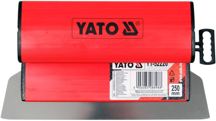 Шпатель для фінішного шпаклювання YATO 250 мм зі змінним лезом і ПВХ ручкою (YT-52220) - зображення 1