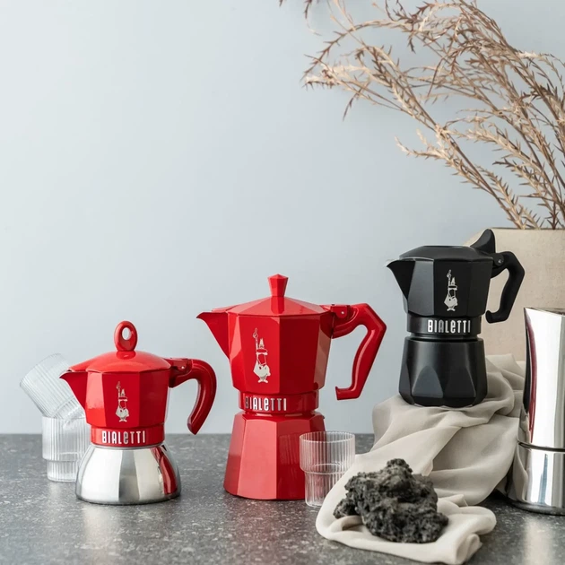 Гейзерная кофеварка Bialetti Moka Exclusive, классика, 270 мл, 6 чашек, красная(KN_949F16A89F5E) - изображение 6