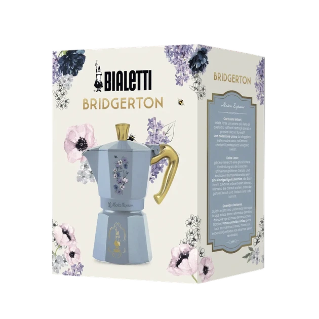 Кавоварка гейзерна для плити алюміній 6 чашок Bialetti біло-блакитний - зображення 6