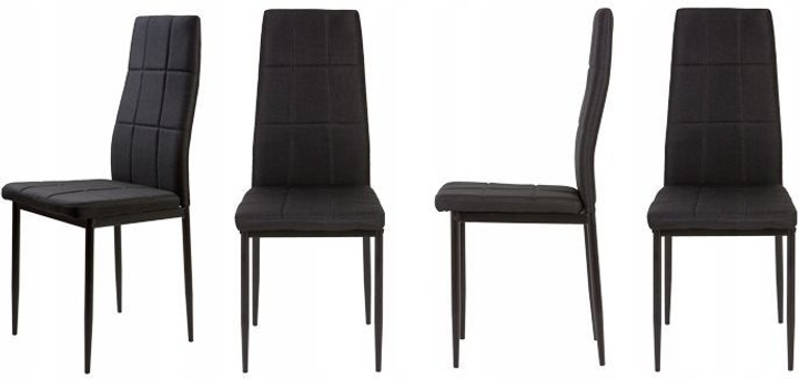 Набір стільців для кухні та вітальні ModernHome by Multistore DC860 4 шт Чорні (5903089064862) - зображення 4
