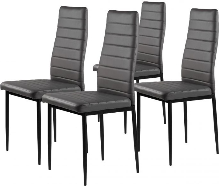Набір стільців для кухні та вітальні ModernHome by Multistore DC855 4 шт Сірі (5903089064589) - зображення 7