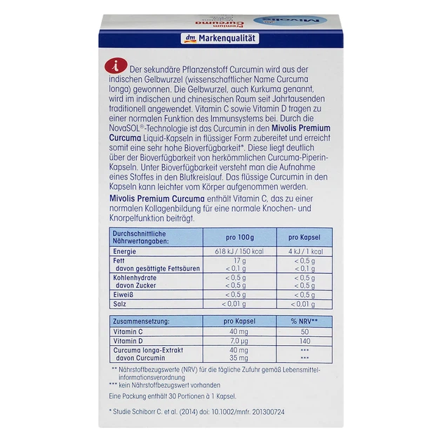 Биологически активная добавка Mivolis Premium Curcumin (куркума), в ...