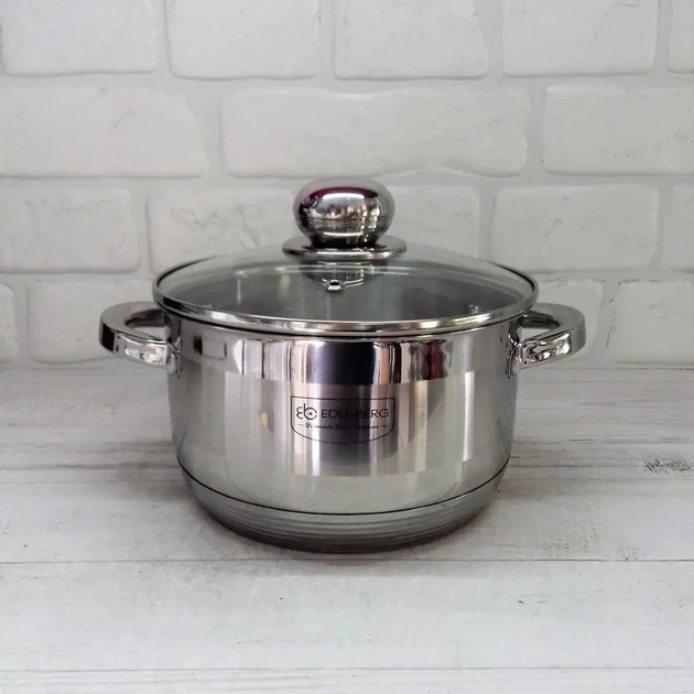 Кастрюля с крышкой Edenberg EB-3005 нержавеющая сталь 3,0 л 20x11,5 см - Фото 1 Кастрюля с крышкой Edenberg EB-3005 нержавеющая сталь 3,0 л 20x11,5 см - изображение 1