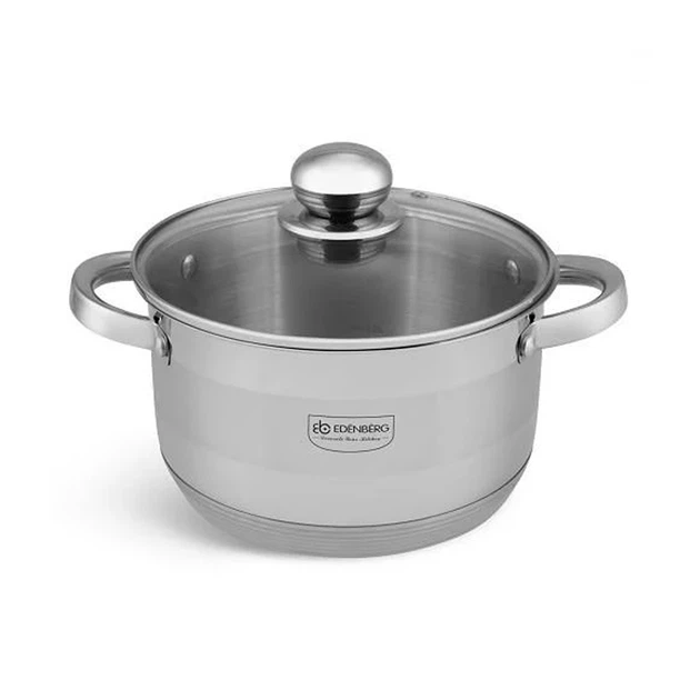 Кастрюля с крышкой Edenberg EB-3005 нержавеющая сталь 3,0 л 20x11,5 см - Фото 3 Кастрюля с крышкой Edenberg EB-3005 нержавеющая сталь 3,0 л 20x11,5 см - изображение 3