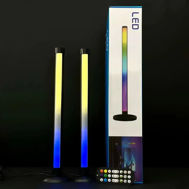 Лампа настільна RGB, 24см, 2шт, + пульт, від USB / RGB світильник (L) - изображение 9