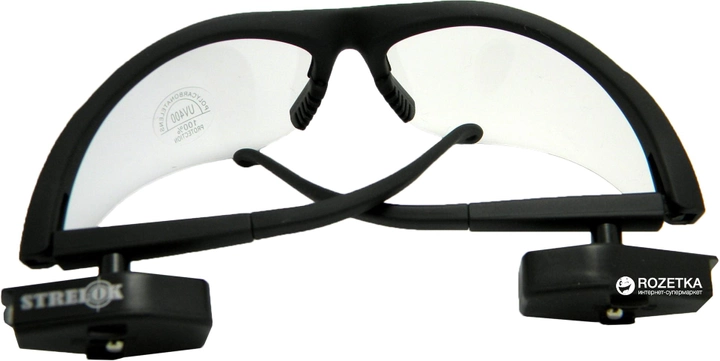 Защитные очки Strelok STR Flash с фонариками Прозрачные линзы (20200SRT) - изображение 2