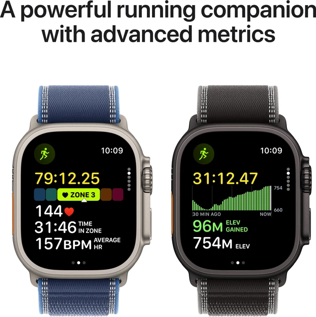 Смарт-годинник Apple Watch Ultra 3 GPS + Cellular 49mm Natural Titanium Case with Blue/Bright Blue Trail Loop - S/M (APL_MEWR4) - зображення 4
