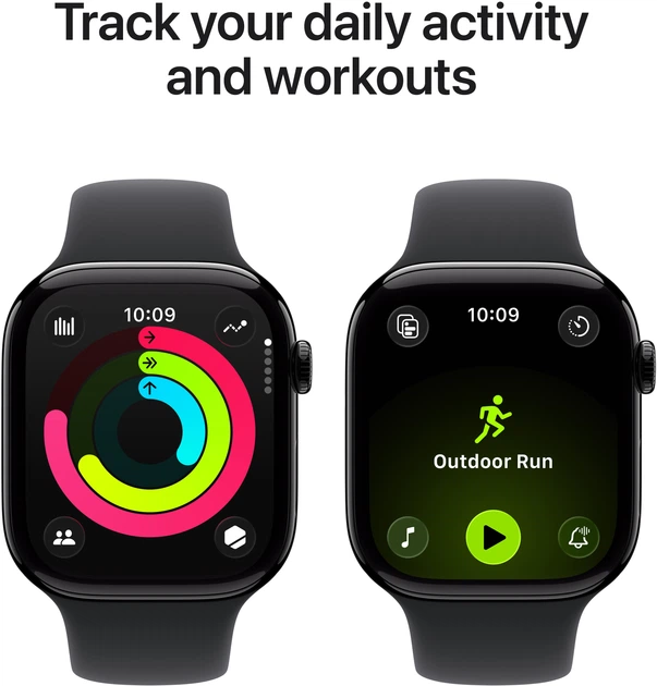 Smartwatch Apple Watch Series 11 GPS 42mm Jet Black Aluminium Case with Black Sport Band - M/L (APL_MEQU4) - obraz 4