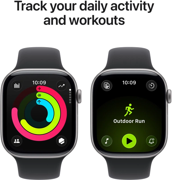 Smartwatch Apple Watch Series 11 GPS 42mm Space Grey Aluminium Case with Black Sport Band - M/L (APL_MEQX4) - obraz 4