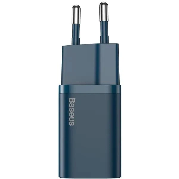 Мережевий зарядний пристрій адаптер Baseus Super Si Quick Charger (CCSUP-B03) |1Type-C, 20W/3A, підтримка швидкої зарядки QC/PD, багаторівневий захист, універсальна сумісність, компактний| Синій - зображення 3