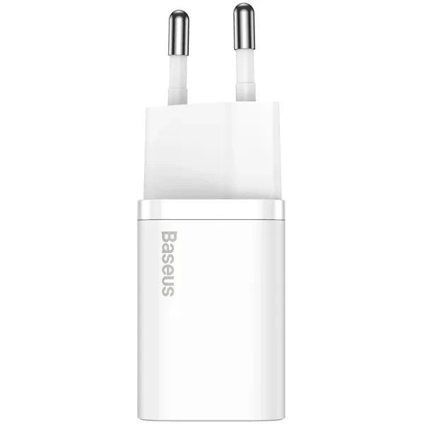 Зарядний пристрій Baseus Super Silicone Quick Charger 20W Мережевий адаптер Type-C зі швидкою зарядкою QC3.0/PD3.0, Білий - зображення 2