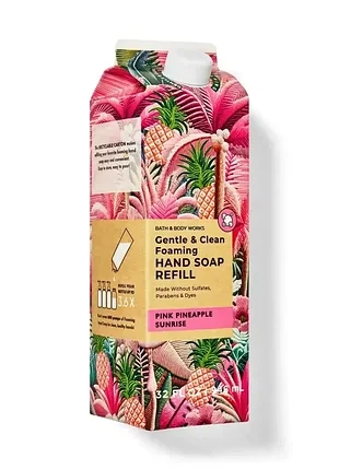 Рідке мило для рук рефіл Pink Pineapple Sunrise Bath&Body Works 946 мл - Фото 1 Рідке мило для рук рефіл Pink Pineapple Sunrise Bath&Body Works 946 мл - изображение 1