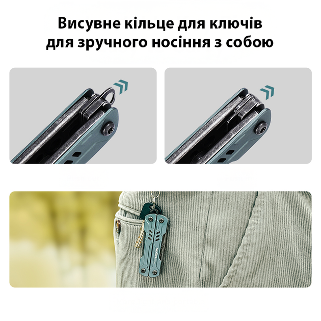 Мультитул NexTool Mini Sailor S11 Pro (NE20382) 12 в 1 компактный многофункциональный универсальный инструмент - изображение 8