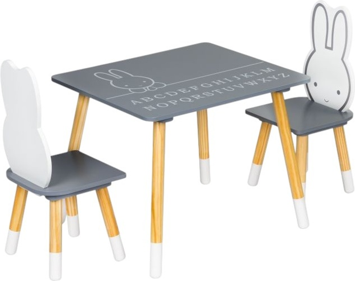 Zestaw mebli dla dzieci EcoToys WH141 Stół + 2 krzesła (5903769974672) - obraz 3