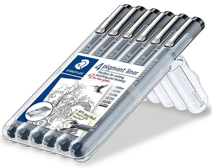 Zestaw pisaków z atramentem pigmentowym Staedtler 6 szt (4007817308356) - obraz 2