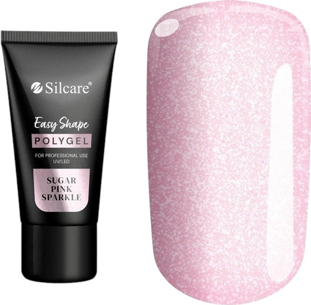Żel budujący do paznokci Silcare Polygel Easy Shape Sugar Pink Sparkle 30 g (5902560558685) - obraz 1