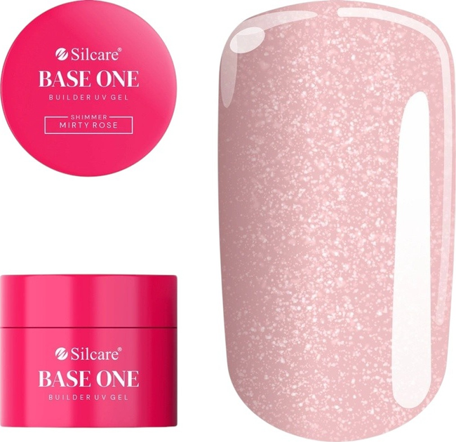 Гель для нарощування нігтів Silcare Base One Shimmer Misty Rose 100 г (5902560566079) - зображення 1