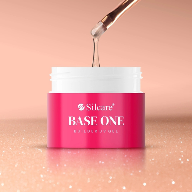 Гель для нарощування нігтів Silcare Base One Shimmer Blush Cream 100 г (5902560566062) - зображення 3