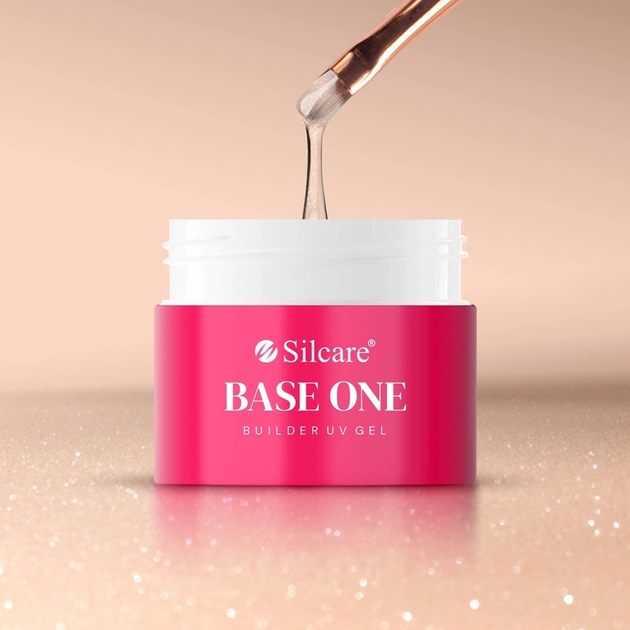 Гель для нарощування нігтів Silcare Base One Shimmer Natural Beige 100 г (5902560566086) - зображення 3