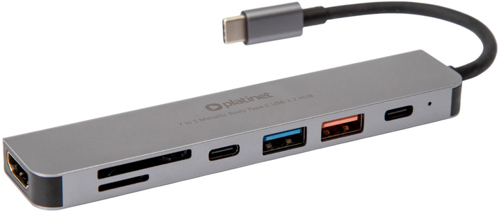 Hub USB Platinet 2 x USB-A, 2 x USB-C PD, 1 x HDMI 4K 10Gbps (PMH9997B) - obraz 2