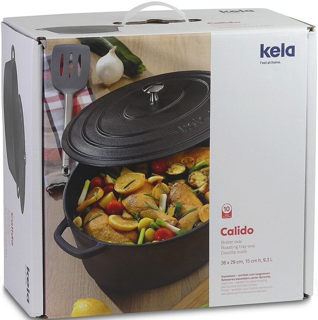 Brytfanna żeliwna Kela Calido emaliowana Czarna 3.2 l (4025457124686) - obraz 4