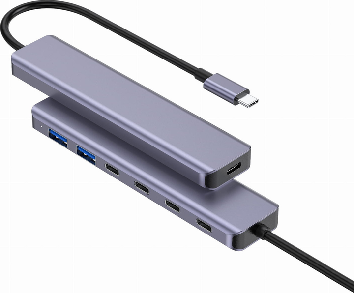 Hub USB Platinet 5 x USB-C PD, 2 x USB-A 10Gbps (5907595462365) - obraz 2