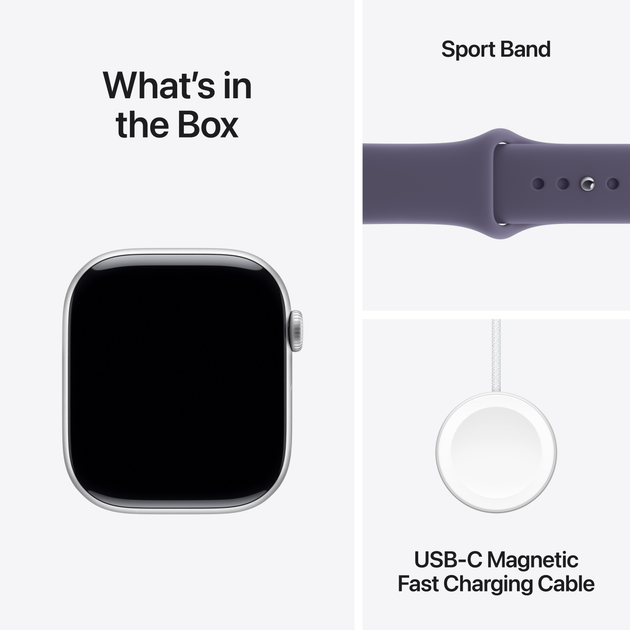 Смарт-годинник Apple Watch Series 11 GPS 42mm Silver Aluminium Case with Purple Fog Sport Band - M/L (APL_MEU74) - зображення 8