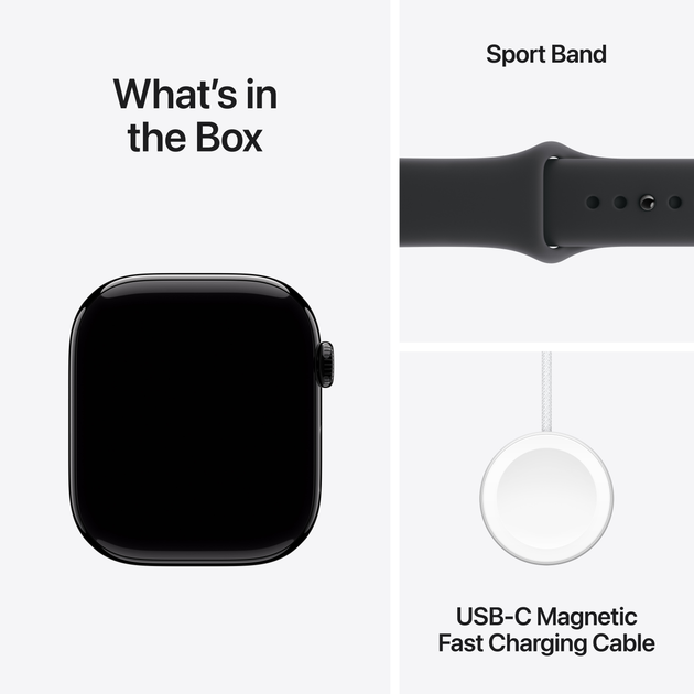 Смарт-годинник Apple Watch Series 11 GPS 42mm Jet Black Aluminium Case with Black Sport Band - M/L (APL_MEQU4) - зображення 8