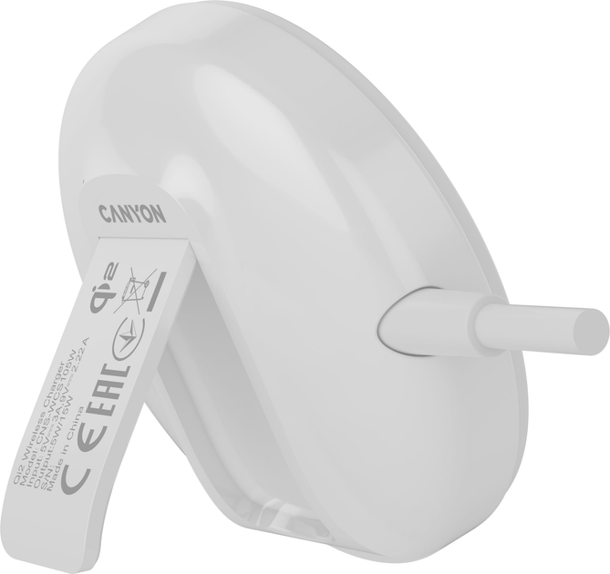 Бездротовий зарядний пристрій Canyon WS-105 15 Вт Qi2 White (CNS-WCS105W) - зображення 5