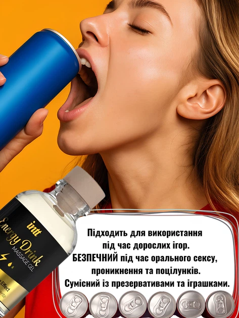 Масажний гель для інтимних зон Intt Energy Drink розігріваючий 30 мл (ROZ6501053654) - зображення 6