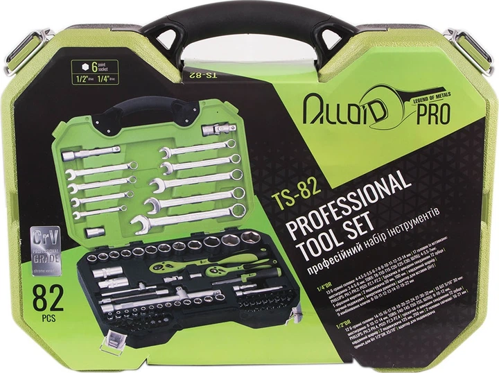 Универсальный набор инструмента Alloid 1/4" и 1/2" 82 предмета (TS-82) - Фото 6 Универсальный набор инструмента Alloid 1/4" и 1/2" 82 предмета (TS-82) - изображение 6