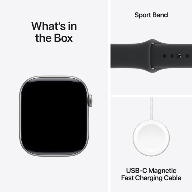 Смарт-годинник Apple Watch Series 11 GPS 42mm Space Grey Aluminium Case with Black Sport Band - M/L (APL_MEQX4) - зображення 8