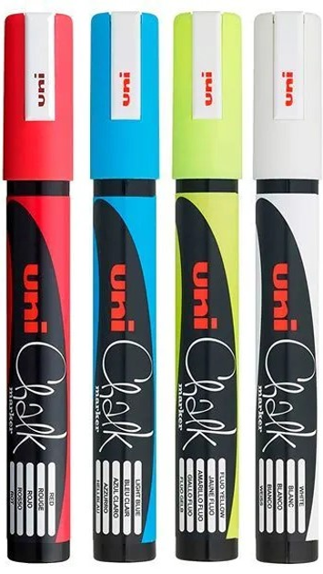 Zestaw markerów kredowych Uni-Ball Chalk marker 4 szt (3296280046785) - obraz 2