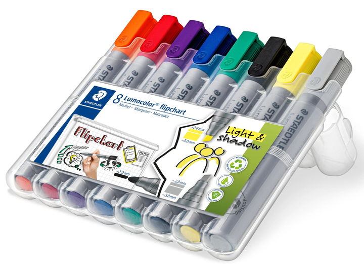 Zestaw markerów Staedtler Lumocolor Flipchart Light & Shadow 8 szt (4007817073858) - obraz 2