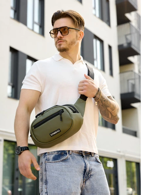 Сумка через плечо бананка Sambag хаки - изображение 4