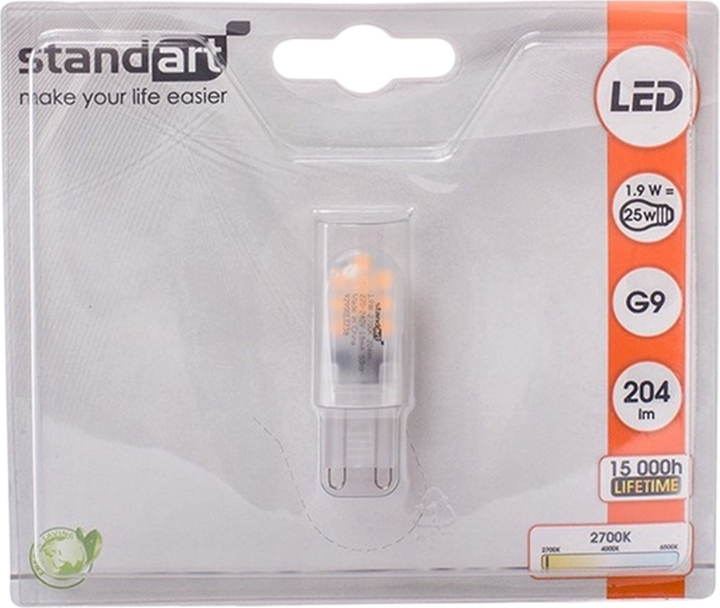 Żarówka LED Standart 1.9W G9 2700K 204LM (929003790580) - obraz 2