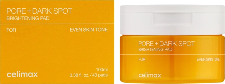 Осветительные педы с кислотами и ниацинамидом Celimax Pore+Dark Spot Brightening Pad 100 мл (40 педов) - изображение 2