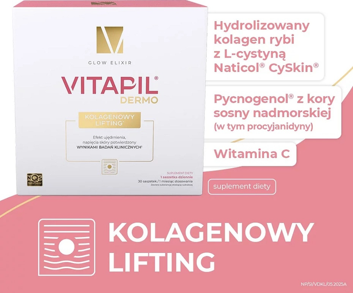 Suplement diety NutroPharma Vitapil Dermo Kolagenowy Lifting 30 saszetek (5904161801016) - obraz 2
