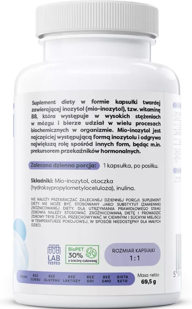 Suplement diety Osavi Inozytol 600 mg 100 kapsułek (5904139923382) - obraz 2