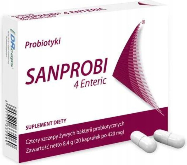 Suplement diety Sanprobi 4 Enteric Probiotyk 20 kapsułek (5907774335060) - obraz 2