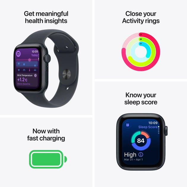 Smartwatch Apple Watch SE 3 (2025) GPS + Cellular 40mm Starlight Aluminium Case with Starlight Sport Band - M/L (MEP74) - obraz 3