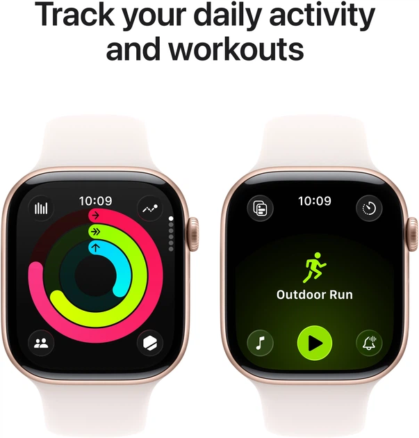 Смарт-годинник Apple Watch Series 11 GPS 46mm Rose Gold Aluminium Case with Light Blush Sport Band - M/L (MEV74) - зображення 4