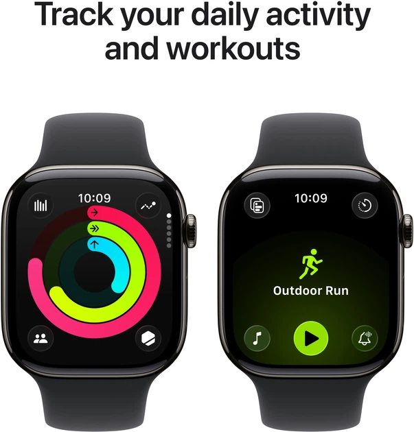 Smartwatch Apple Watch Series 11 GPS + Cellular 42mm Slate Titanium Case with Black Sport Band - S/M (MF8R4) - obraz 4