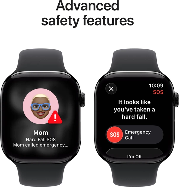 Smartwatch Apple Watch Series 11 GPS + Cellular 42mm Jet Black Aluminium Case with Black Sport Band - M/L (MF854) - obraz 6
