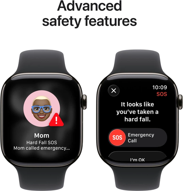 Smartwatch Apple Watch Series 11 GPS + Cellular 42mm Slate Titanium Case with Black Sport Band - M/L (MF8T4) - obraz 6