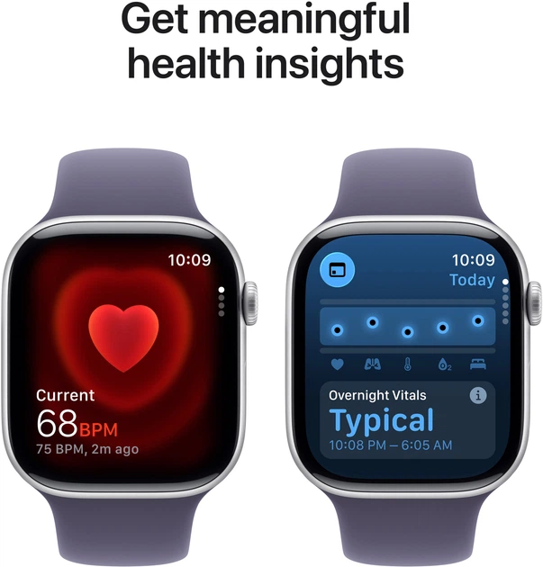 Smartwatch Apple Watch Series 11 GPS + Cellular 42mm Silver Aluminium Case with Purple Fog Sport Band - M/L (MF8J4) - obraz 5