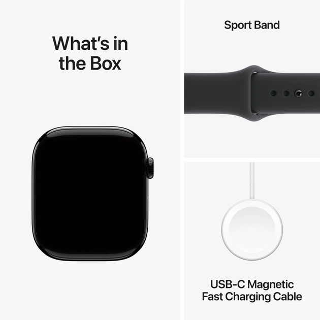 Smartwatch Apple Watch Series 11 GPS + Cellular 46mm Jet Black Aluminium Case with Black Sport Band - S/M (MFC24) - obraz 8