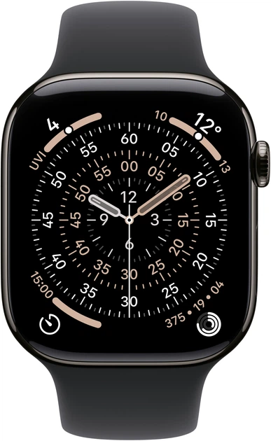 Смарт-годинник Apple Watch Series 11 GPS + Cellular 46mm Slate Titanium Case with Black Sport Band - M/L (MFD24) - зображення 2